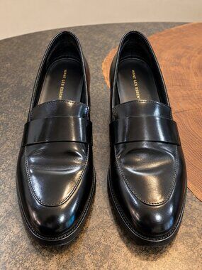 WANT Les Essentiels Marcos Black Polished Leather Penny Loafers EU41